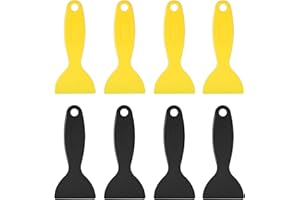 OTURGC 8PCS Resin Scraper, Resin Removal Scraper, Plastic Spatula for 3D Printing, Air Bubble Remover Sticker Installation Tool Flexible Paint Scrapers, Black 4PCS Yellow 4PCS, 5.27 x 2.32 inch…