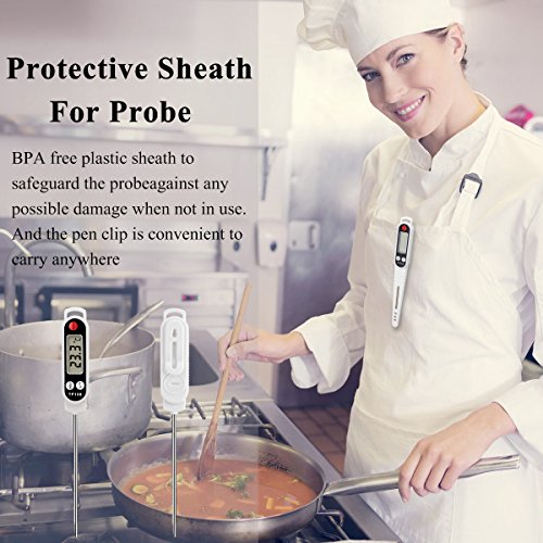 Meat Thermometer, Digital Food Cooking Thermometer Kitchen Instant Read Thermometer Barbecue Thermometer Candy Thermometer for Kitchen BBQ Grill Smoker Meat Candy Milk - Thumbnail 4