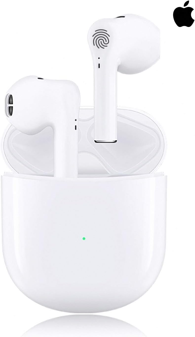 Wireless Earbuds Bluetooth 5.0 Sports Headsets with【20Hrs Charging Case】 IPX5 Waterproof, 3D Stereo Headphones in-Ear Ear Buds Built-in Mic Earphones for Apple Airpods Android/iPhone Samsung (White)