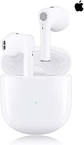 Wireless Earbuds Bluetooth 5.0 Sports Headsets with【20Hrs Charging Case】 IPX5 Waterproof, 3D Stereo Headphones in-Ear Ear Buds Built-in Mic Earphones for Apple Airpods Android/iPhone Samsung (White)
