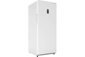 Hamilton Beach 17 cu ft Upright CONVERTIBLE Fridge/Freezer-Frost Free-Reversible Door-Removable Glass Shelves-LED Interior Light- Electronic Temperature Control, Energy Efficient, White, 17 cu. ft.