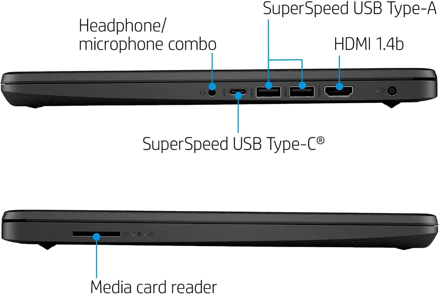 HP 14 Ultrabook • Back to School Limited Edition w/Microsoft 365 • Intel 4-Core CPU • 32GB RAM • 1.6TB Storage (128GB OnBoard w/ 512GB Portable Drive + 1TB OneDrive) • Black • Win 11