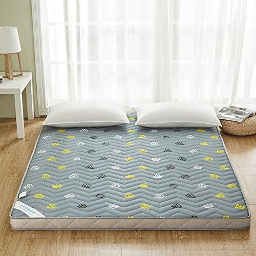 Yellow star Plenty Thick Queen Size Soft Mattress,Tatami Floor mat Non-Slip Single Size Dorm futon Mattress Topper Quilted Foldable Cushion mats-A 180x200cm(71x79inch)