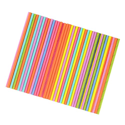 MINGZE 200 Stück biologisch abbaubare Papierstrohhalme, Regenbogen, Trinkhalme, lose Strohhalme für Säfte und Smoothies… – Bild 5