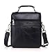 Sunmig Men's Genuine Leather Shoulder Bag Messenger Briefcase CrossBody Handbag (Black)