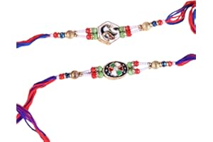 SAPTRISHI Traditional Handmade Beaded Rakhi For Raksha Bandhan| Hand Bracelet For Brother| Wrist Band For Bhaiya & Bhabhi | Trendy Combination Designs Protective Thread Combo-Set Of 2