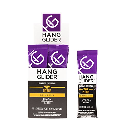 Hangover Prevention Drink Mix (12 Pack) - TESTED WITH METABOLOMICS - Made by Hang Glider Hangover Prevention Drink Mix (12 Pack) - TESTED WITH METABOLOMICS - Made by Hang Glider