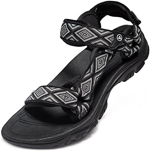 Amazon Atika メンズ アウトドア ハイキングサンダル オープントゥ アーチサポート ストラップ ウォーターサンダル 軽量 アスレチック トレイルスポーツサンダル Us サイズ 24 カラー ブラック Atika アティカ スポーツサンダル