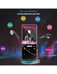 Reproductor de MP3 con Bluetooth 4.2 Jimwey Reproductor de música digital portátil sin pérdida de 16 GB con brazalete para auriculares Grabador de radio FM Pantalla de 2.4 pulgadas Reproductor de video Lectura de texto, Altavoz incorporado, Botón táctil