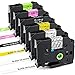 Greateam Compatible Label Tape Replacement for Brother TZe P-Touch Tape 12mm 0.47" TZe-231 TZe-631 TZe-335 TZe-131 TZe-MQP35/MQG35, Use for Brother Label Maker PTD210 PTH110 PTD600 PTD400, 6-PK