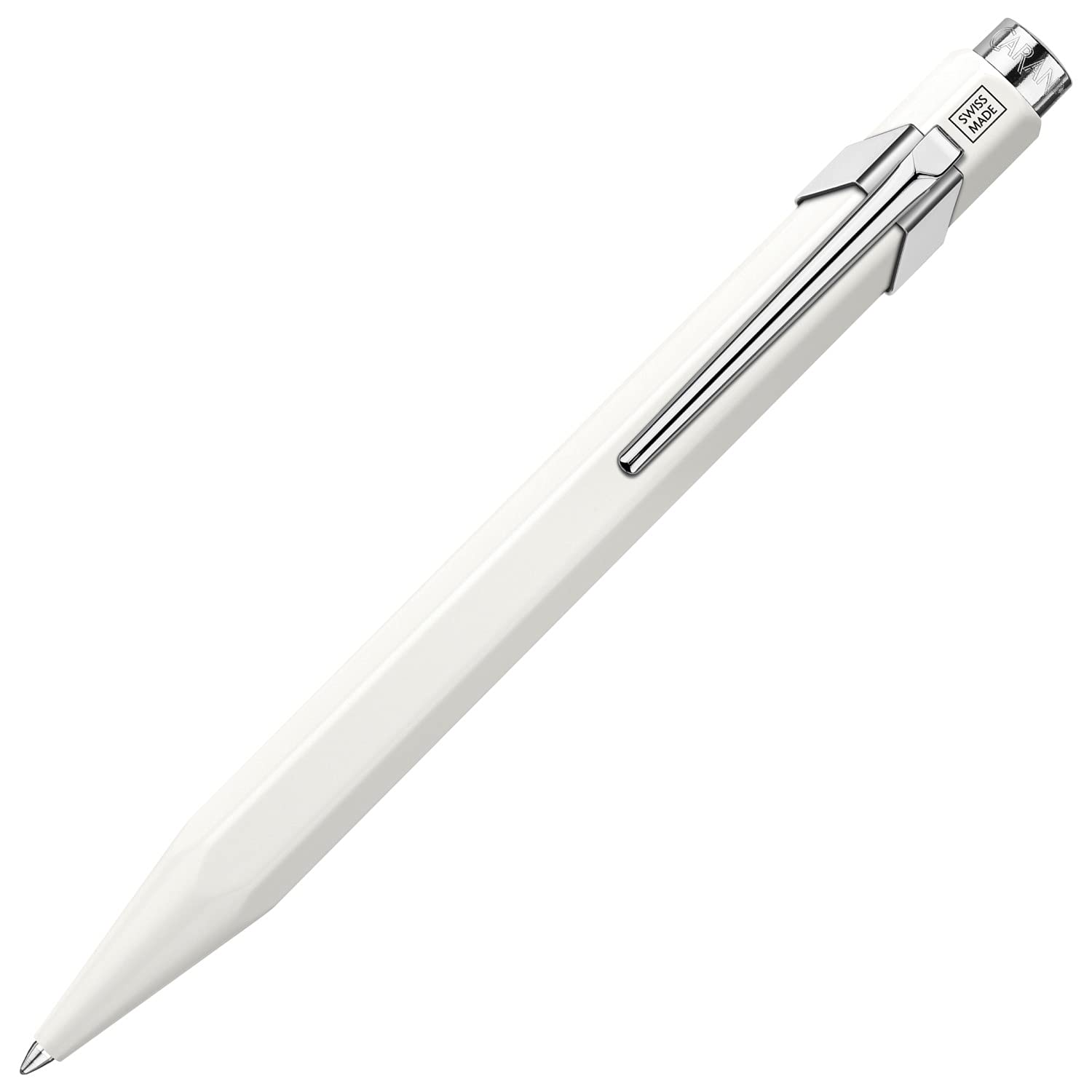 Caran d'Ache 849 Popline 0846.509 Ballpoint Pen with Case Lacquered White M Writing Colour Blue Length 12.5 cm