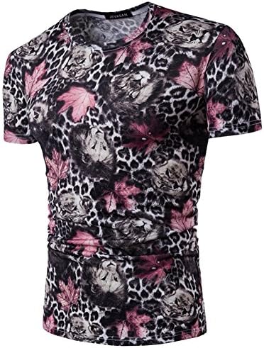Print T-shirt Men Short Sleeve Summer ice silk T Shirt Tops Digital Printing Tee Shirts Street Wear Slim (L, PIC-3)