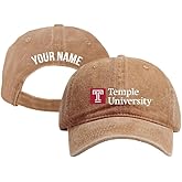 R and R Imports Temple University Personalized College Dad Hat – Officially Licensed Baseball Cap