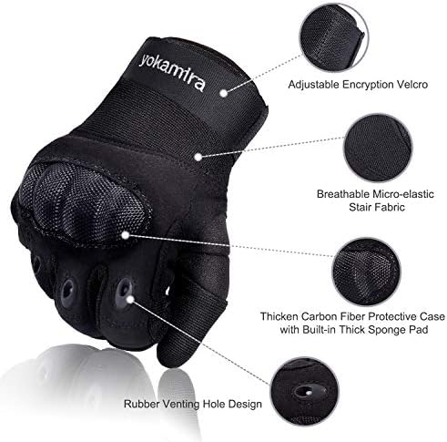 yokamira Gants de Moto Homologué CE, Gants Scooter Plein-Doigt Écran Tactile Mi Saison, Gants Tactiques de Sport en Plein Air Femme et Homme pour Motocross, Combat, Escalade, Camping, Chasse, Vélo