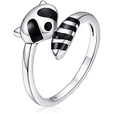 MUNDELL 925 Sterling Silver Four Leaf Clover Adjustable Ring Snake Dragon Animal Open Ring for Women Statement Ring Fine Jewelry
