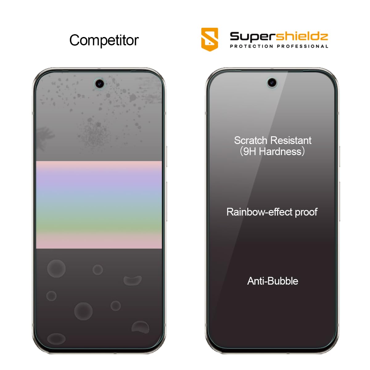 Supershieldz (3 Pack) Designed for Google Pixel 9a Tempered Glass Screen Protector, Anti Scratch, Bubble Free