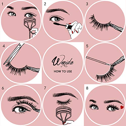 image for Fake Eyelashes Wenida 3 Pairs Professional Handmade Reusable 3D Soft D