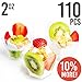 Kitchen Buddy Dessert Cups Elegant Mini Tasting Cube 2 oz Disposable Clear Plastic (110 pcs Bulk Catering Pack)