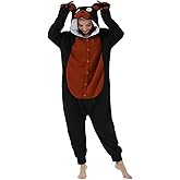 Unpifolov Black Bear Pajamas Unisex Animal Jumpsuit Adult Cosplay Costumes
