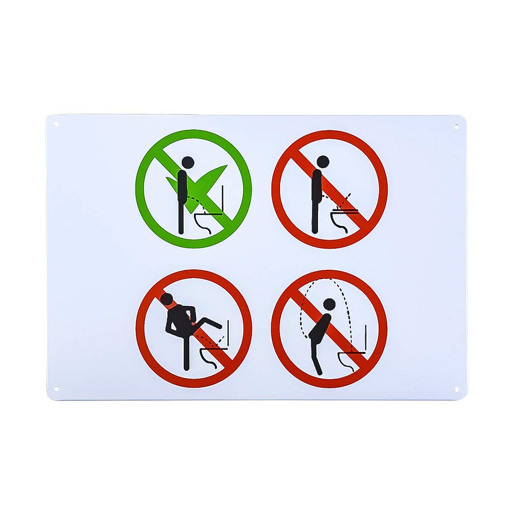 不适用 Toilet Rules Warning Sign Retro Style 8" X12" Metal Sign Bar Cafe Garage Wall Decor