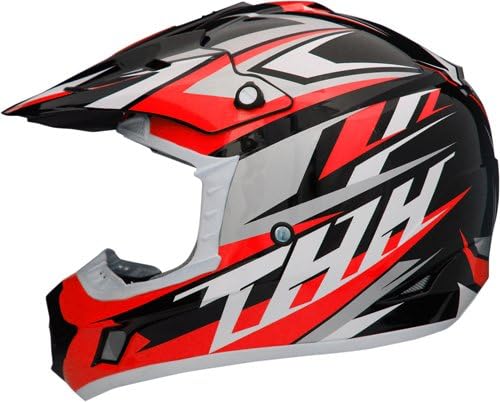 THH TX-12 MOTORCROSS CHILD HELMET RED/BLACK, JR. LG
