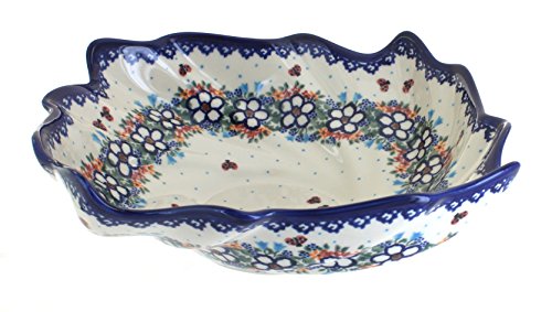 Blue Rose Polish Pottery Scarlett Large Leaf Bowl