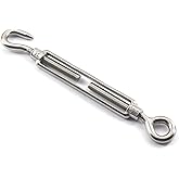 Flomore Turnbuckle 304 Stainless Steel Turnbuckle Hook and Eye Turnbuckle Wire Rope Tension