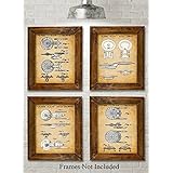 Star Trek Original USS Enterprise Patent Art Prints - Set of Four Photos (8x10) Unframed - Great Gift for Trekkies