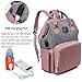 Diaper Bag Backpack, Multifunction Travel Back Pack, Nappy Bag, Waterproof Maternity Baby Bag with Bottle Warmer, Insulated Pockets, Stroller Straps and USB Charging Port, Unisex and Stylish Pink&Gray