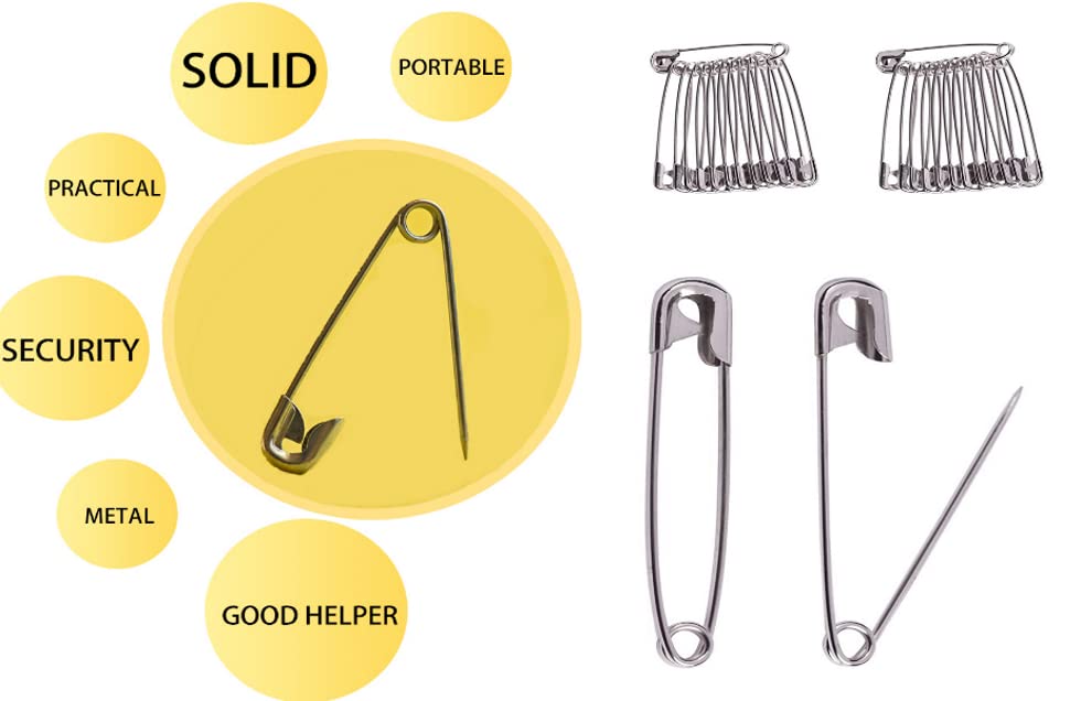 NiftyPlaza Extra Large 2 inch Safety Pins Heavy Duty Large Safety