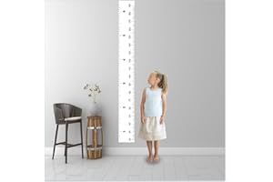 Niwo ART - Baby Growth Chart Wall Decor for Kids, Peel & Stick Self-Adhesive Removable Growth Height Ruler (Black & White)