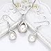 EleQueen Women's 925 Sterling Silver CZ Freshwater Cultured Pearl Infinity Wedding Bridal Necklace Hook Earrings Set