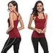 TELALEO Tank Tops for Women, Womens V-Shape Yoga Workouts Running Activewear Base Layer Tank Tops Clothes 3 Pack-White/Black/Red-L