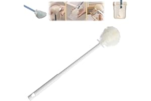 PSDEROUL 360° Flexible Silicone Bottle Brush with Long Handle Multifunction Flexible 360° Rotating Cleaning Silicone Brush Long-Handled Folding Small Bottle Brush Narrow Neck (White-1PC)