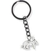 EPJ Rabbit Bunny 3D Charm Keychain Metal Silver Color Bunny Keychain