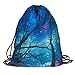 Ababalaya 3D Print Drawstring Backpack Rucksack Shoulder Bags Gym Bag, Star