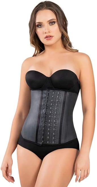 Fajate Women S Classic Latex Waist Cincher 3 Hooks Medium Black At Amazon Women S Clothing Store
