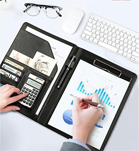 Leather Portfolio Resume pad folio Cover File Folder Professional Business Organizer Notepad Holder Perfect Office and Documents Binder Padfolio Case