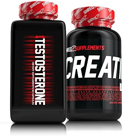 SHREDZ Creatine: Build Muscle, No Bloating, Boosted Performance (1 Month + Test Max)