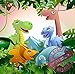 Istrion Dinosaur Disposable Party Plates, Happy Birthday Dinosaur Party Supplies Set, 50 Pack 9 Inch Dino Paper Plates for Kids Birthday Party Lunch Dinner Dessert Appetizer