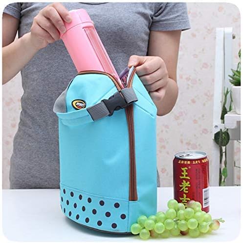 Variety World Portable Handle Insulated Polka Dot Lunch Bag (Random Color)