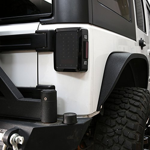 u-Box Smoked Jeep Wrangler Tail Light w/Brake Light & Turn Signal for Jeep JK Wrangler JK 2007-2018 - Thumbnail 3