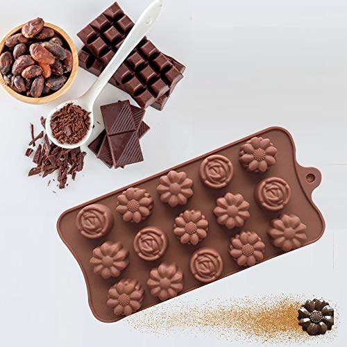 Aogist Silicone Candy Chocolate Jelly Molds, BPA Free Cake Baking Mold, Different Styles Ice Cube Molds 6 Pack - Thumbnail 2