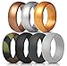 ThunderFit Silicone Wedding Rings for Men, Rubber Engagement Bands 8.7mm Wide 2.5mm Thick - 1/2/3/4/5/6/7/12/16 Variety Multipack (Pack G - Size 9.5-10 (19.8mm))