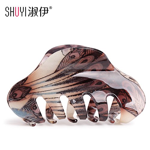 usongs Peacock pattern clip hair accessories plate made large ruggedness bath gripper plate made hair grasping hair No