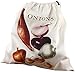 Kovot Set of 3 Cotton Muslin Produce Bags (Onions, Potatoes, and Small Mushrooms) - Machine Washable