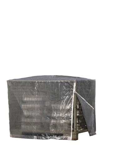 Rain Exo RX120-GIB-R/T Gitterbox-Abdeckhaube 125 x 85 x 98 cm, 120 g/m² mit Reißverschluss, transparent