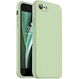 Vooii for iPhone SE Case 2022/3rd/2020,iPhone 8/7 Case, Upgraded Liquid Silicone with [Flat Edges] [Camera Protection] [Soft Anti-Scratch Microfiber Lining] Phone Case for iPhone SE - Matcha