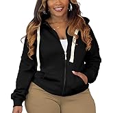 Tycorwd Women's Plus Size Casual Hoodies Sweatshirt Long Sleeve Full Zipper Track Tops Athletic Jackets with Pockets