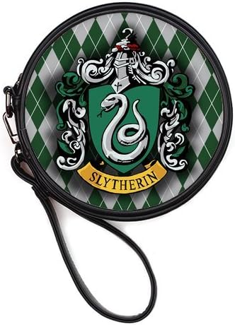 LaHuo Custom Design Harry Potter Slytherin Logo Women Make Up Bag Personality Round Makeup Bag Coin Purse